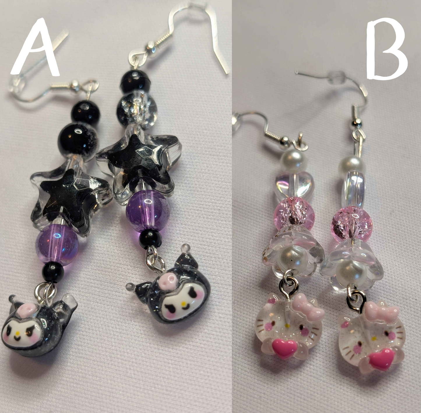 Sanrio Kawaii Dangling Earrings Kuromi Hello Kitty Inspired