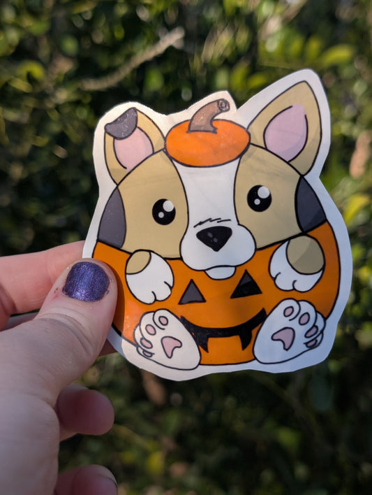 Holliday Corgi Dog Sticker