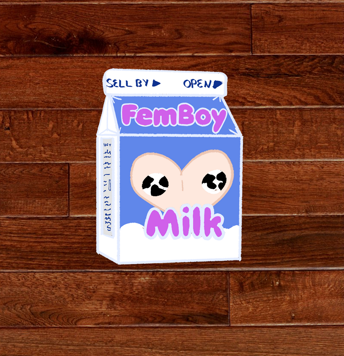 NSFW Femboy Milk Sticker