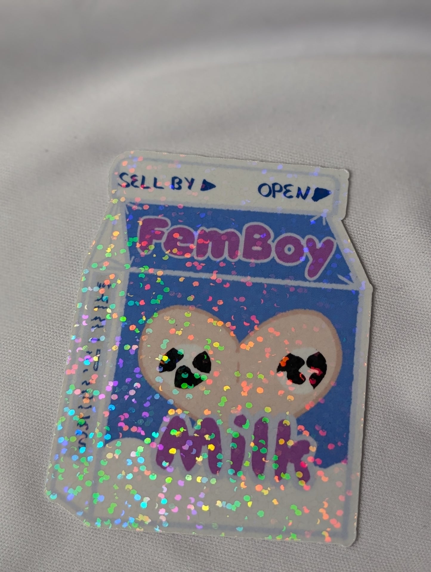 NSFW Femboy Milk Sticker