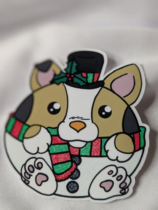 Holliday Corgi Dog Sticker
