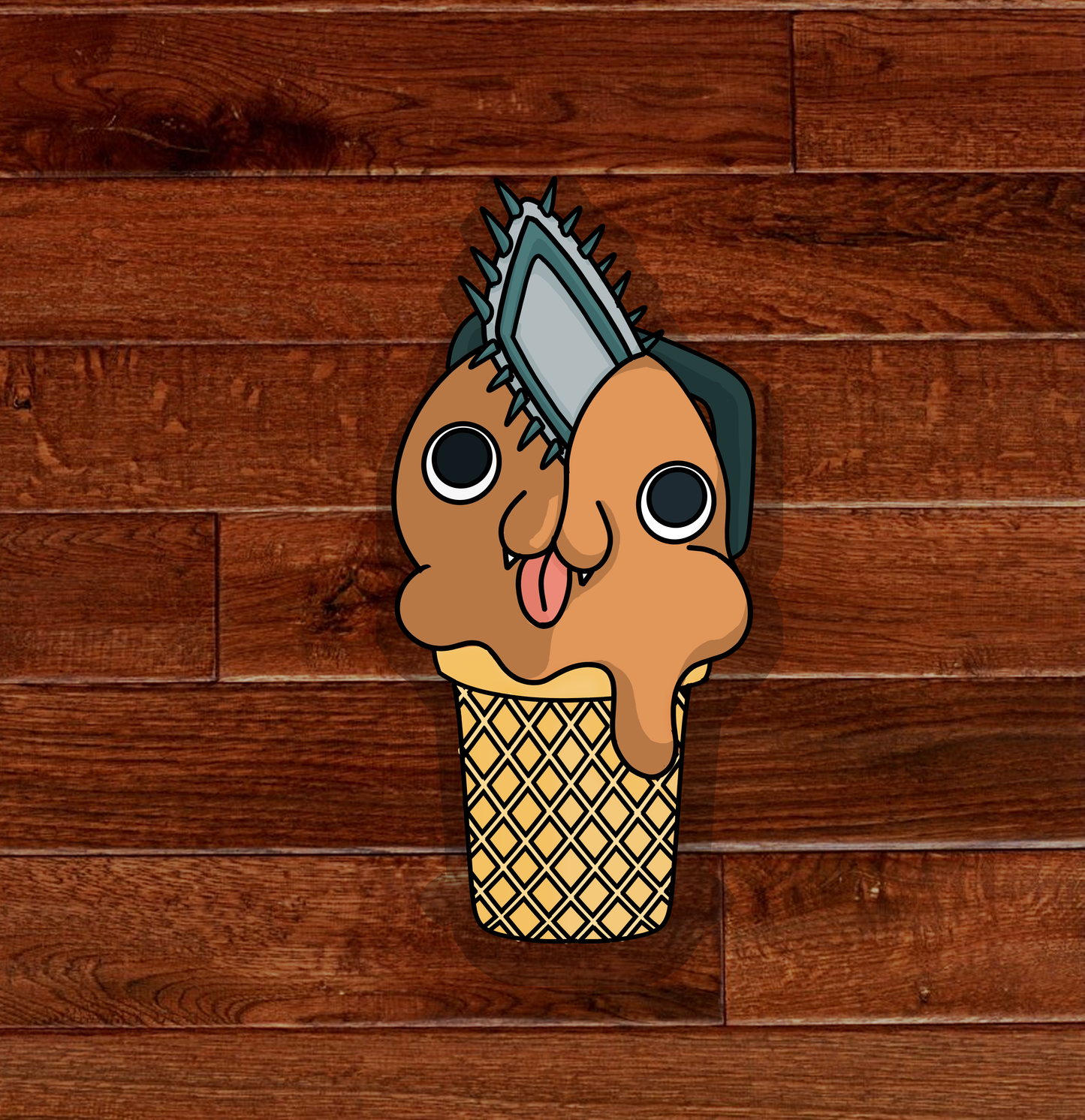 Pochita Ice Cream Sticker