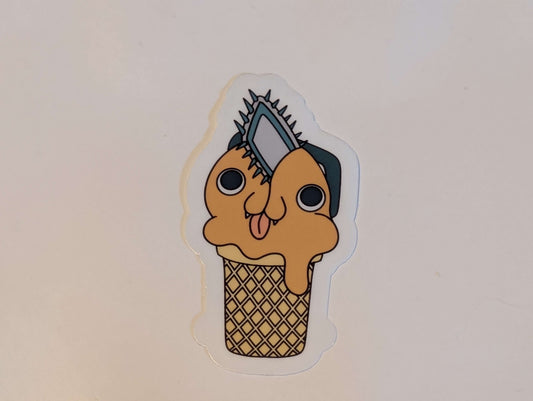 Pochita Ice Cream Sticker