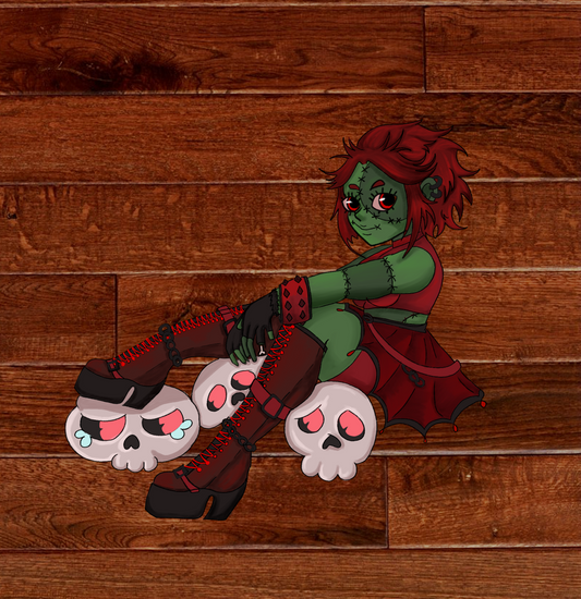 Zombie Skull Sticker